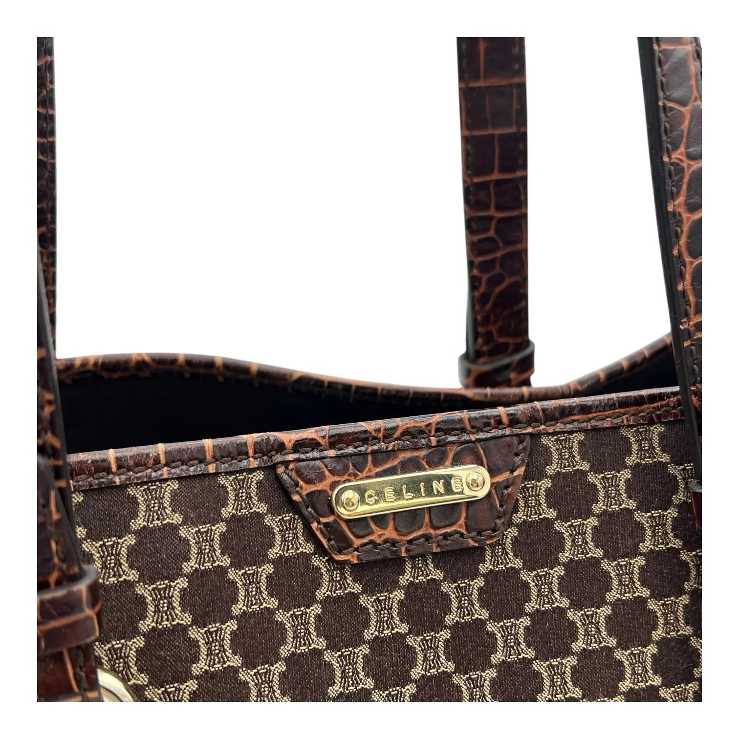 Macadam Tote Bag Brown in Jacquard, Silver hardware