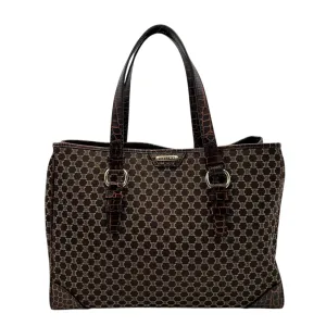 Macadam Tote Bag Brown in Jacquard, Silver hardware