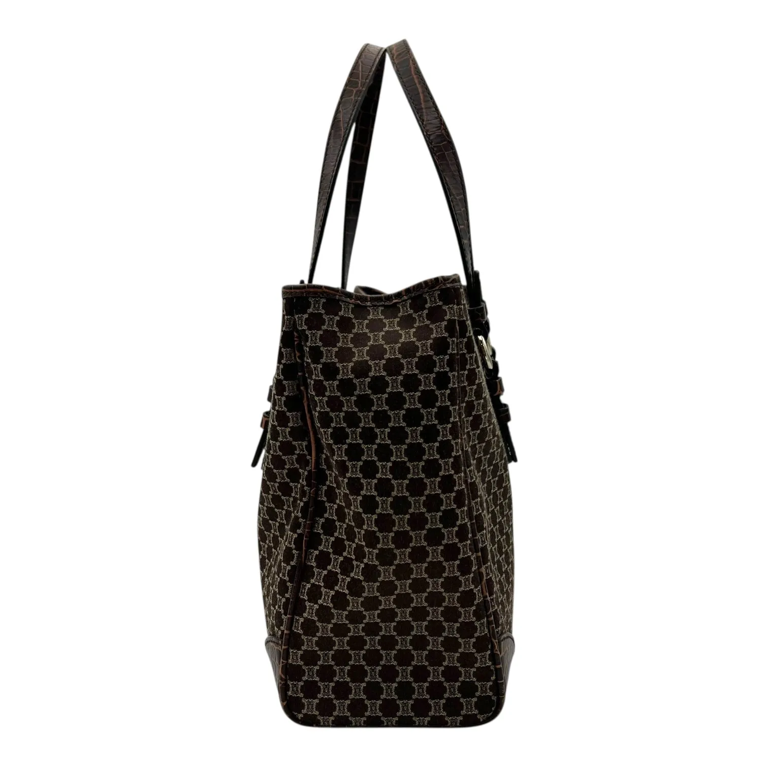 Macadam Tote Bag Brown in Jacquard, Silver hardware