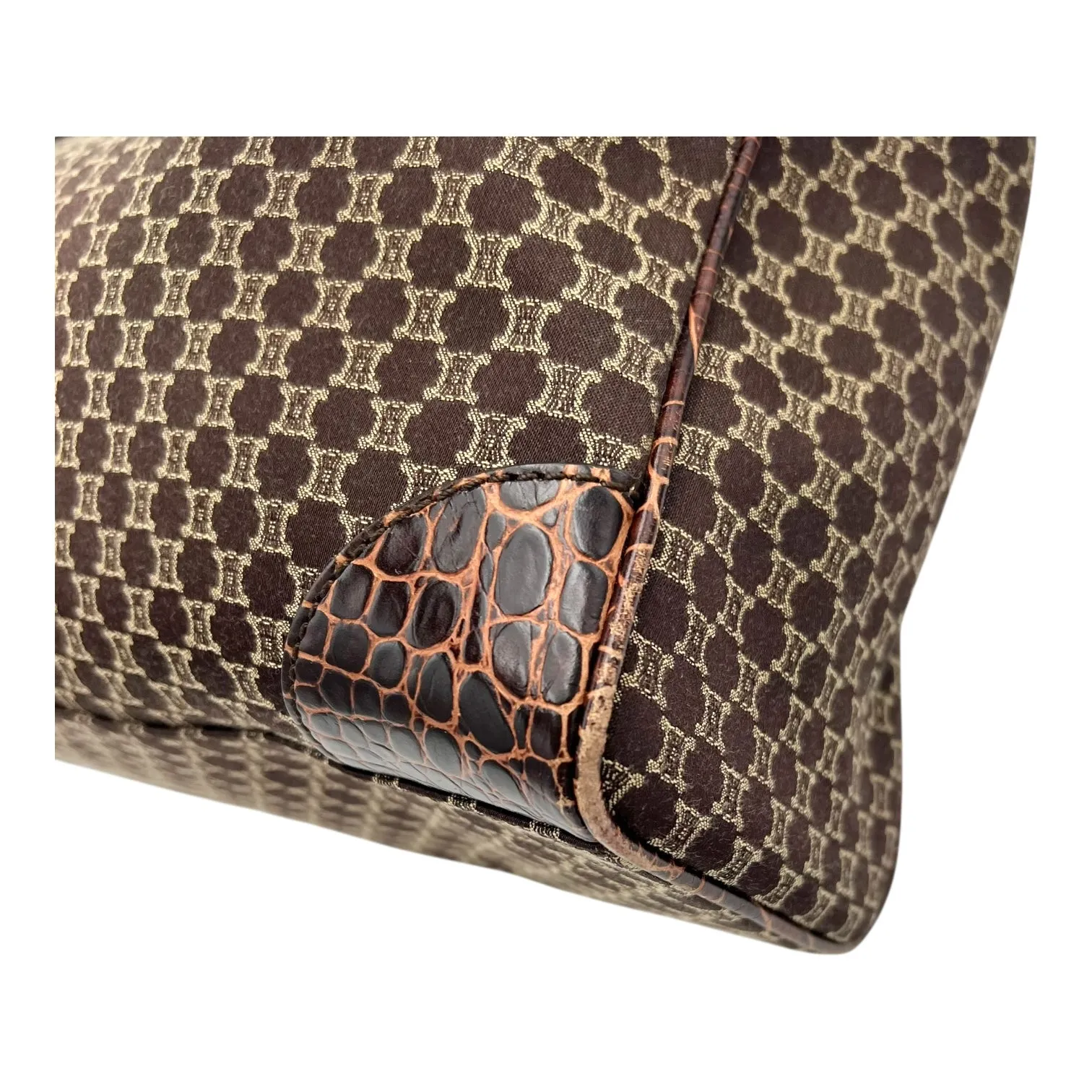Macadam Tote Bag Brown in Jacquard, Silver hardware