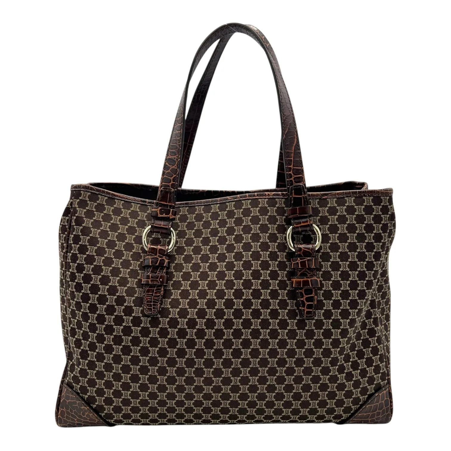 Macadam Tote Bag Brown in Jacquard, Silver hardware