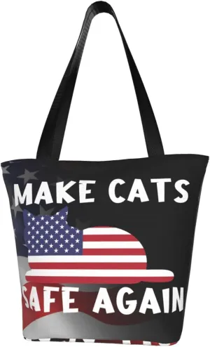 Make Cats Safe Again Debate 2024 Election Fashion Shoulder Bag Large Capacity For Man Or Woman