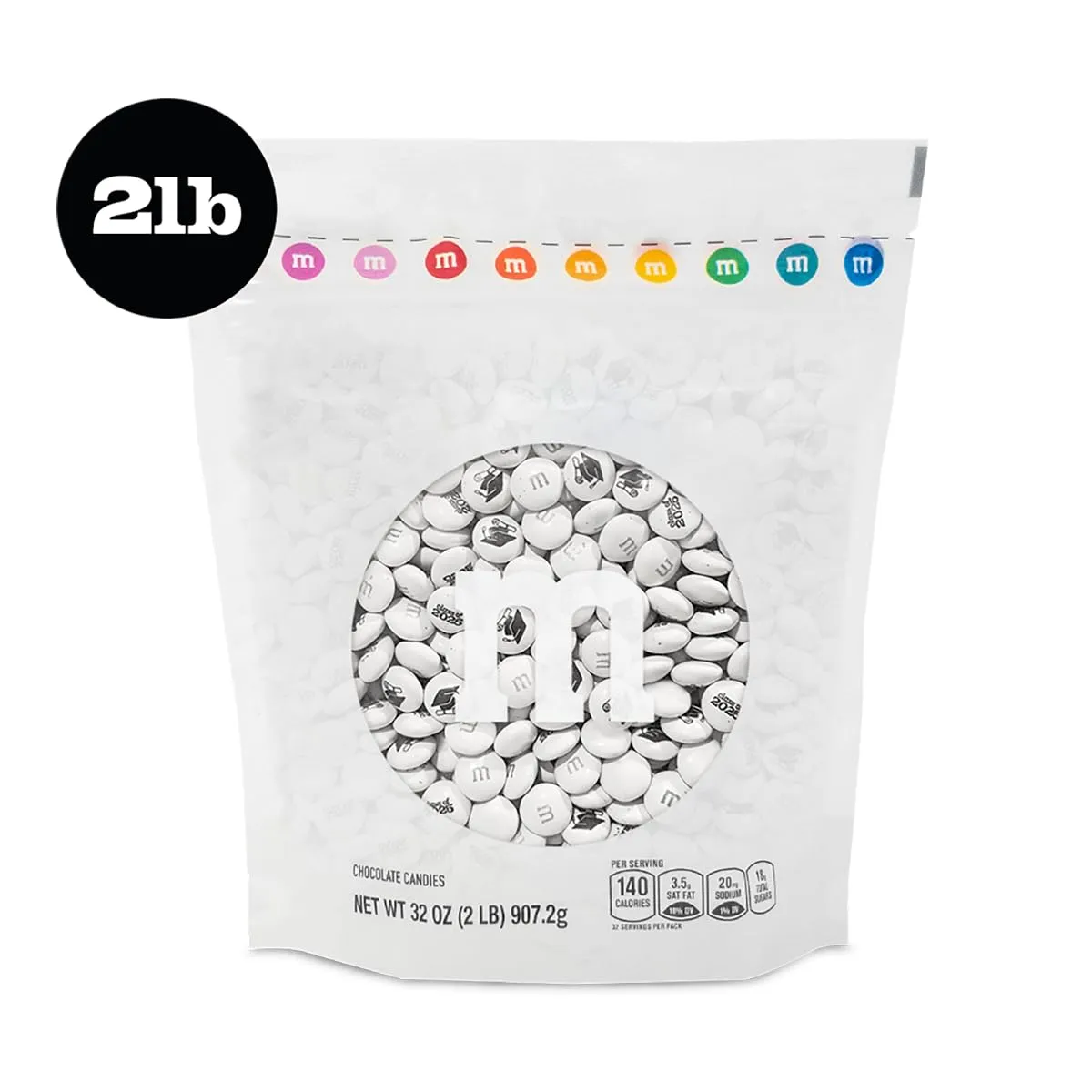 M&M’S WORLD Class of 2025 Milk Chocolate Candies - 2lbs of Bulk Candy With Grad-Themed Images In A Resealable Bag,For Graduation Parties,Graduation Party Favors,Class 2025 Decorations,and More