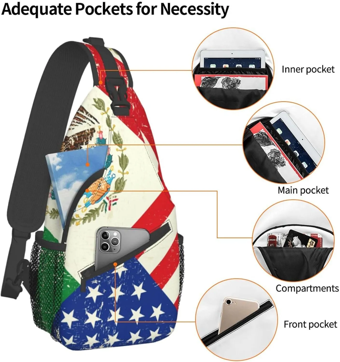 Math Formula Print Crossbody Sling Backpack For Women Men,Sling Bag Travel Hiking Chest Bag Daypack