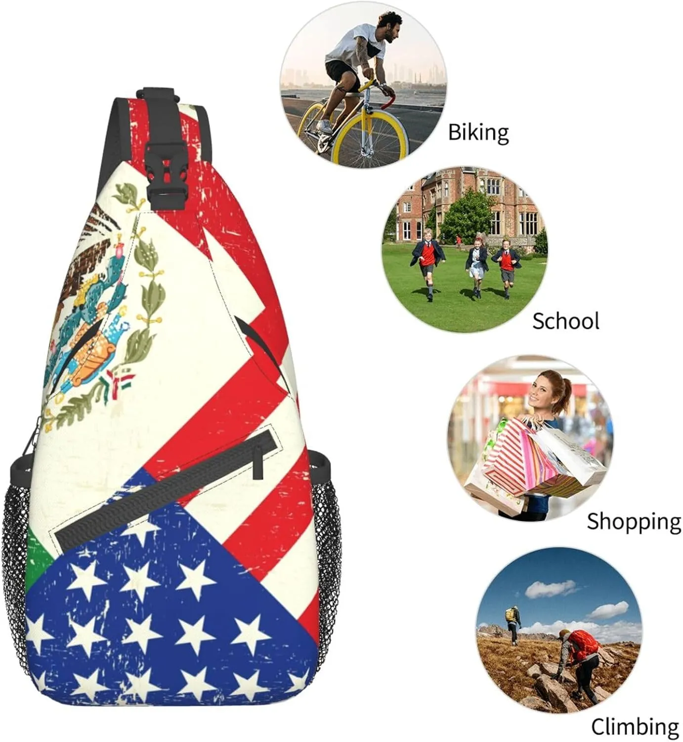 Math Formula Print Crossbody Sling Backpack For Women Men,Sling Bag Travel Hiking Chest Bag Daypack