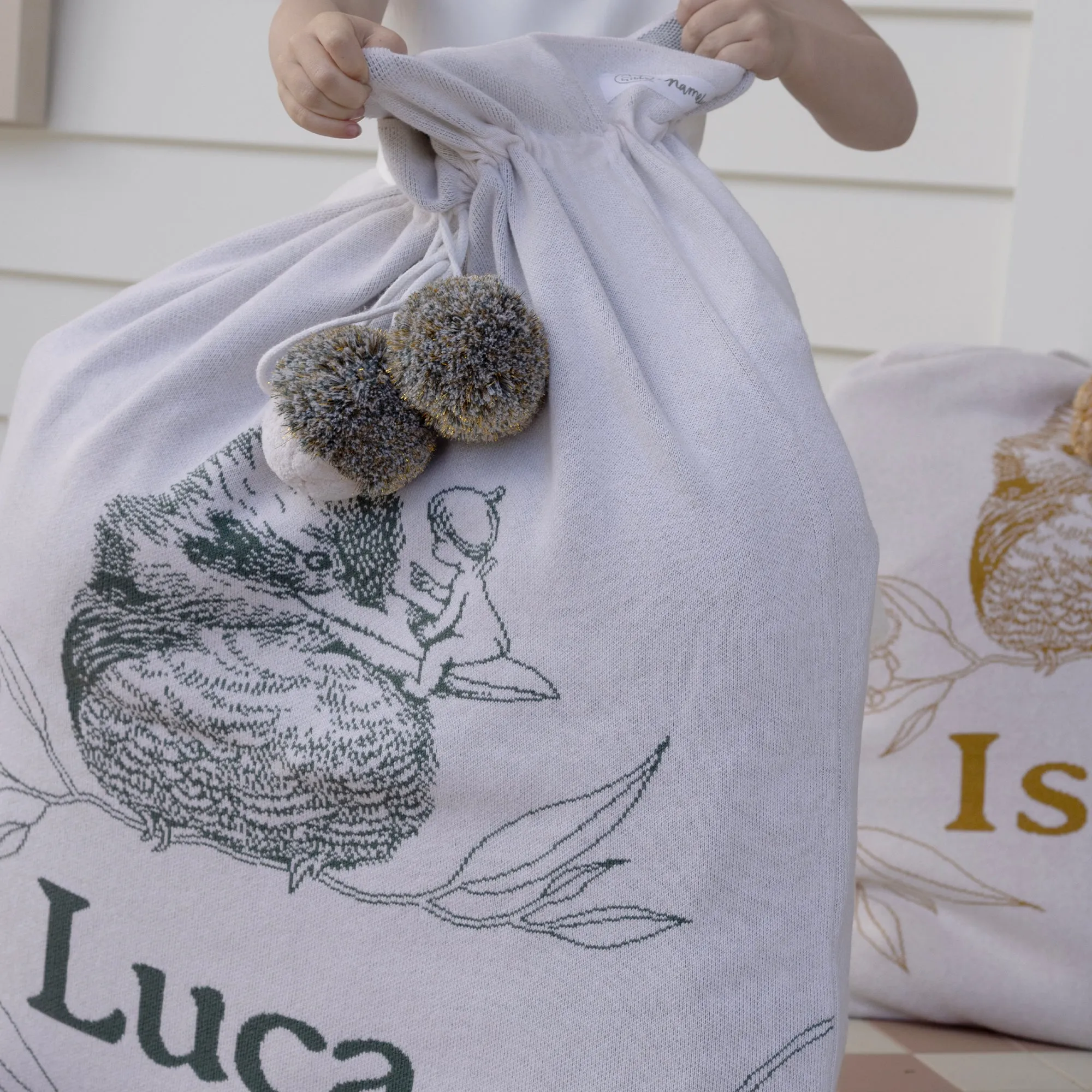 May Gibbs Kookaburra Santa Sack - Dark Forest