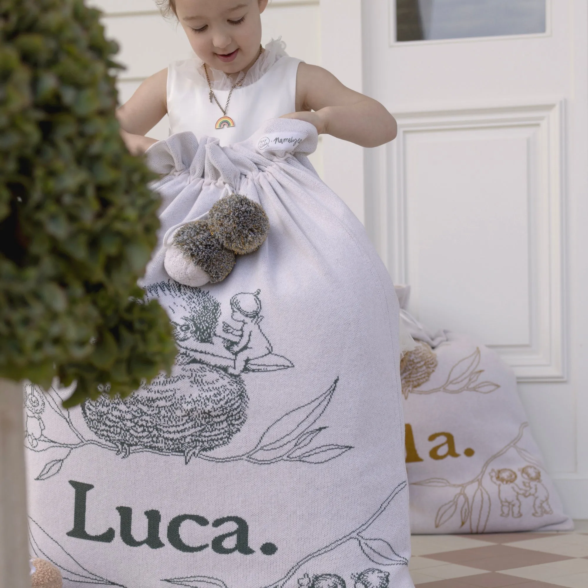 May Gibbs Kookaburra Santa Sack - Dark Forest