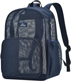 MAY TREE Mesh Backpack for School Beach Swimming Outdoor Fitness, Heavy Duty Mesh Bookbag with Sturdy Mesh Material