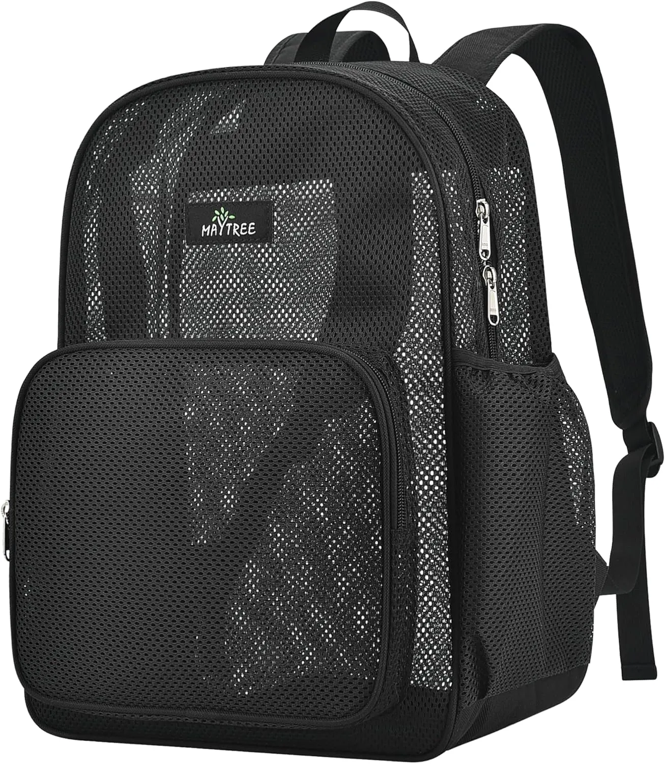 MAY TREE Mesh Backpack for School Beach Swimming Outdoor Fitness, Heavy Duty Mesh Bookbag with Sturdy Mesh Material