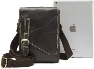 Men Vintage Leather Small Messenger Bag