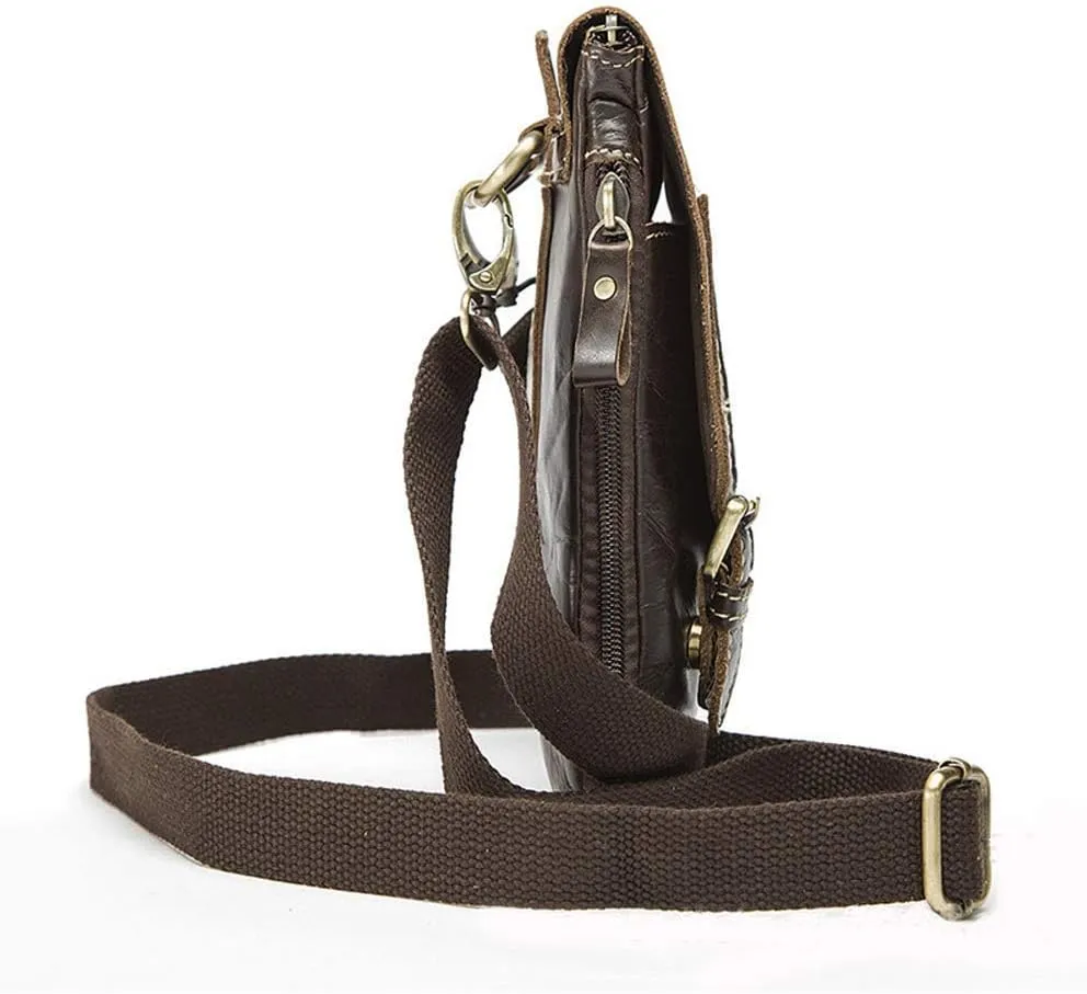 Men Vintage Leather Small Messenger Bag