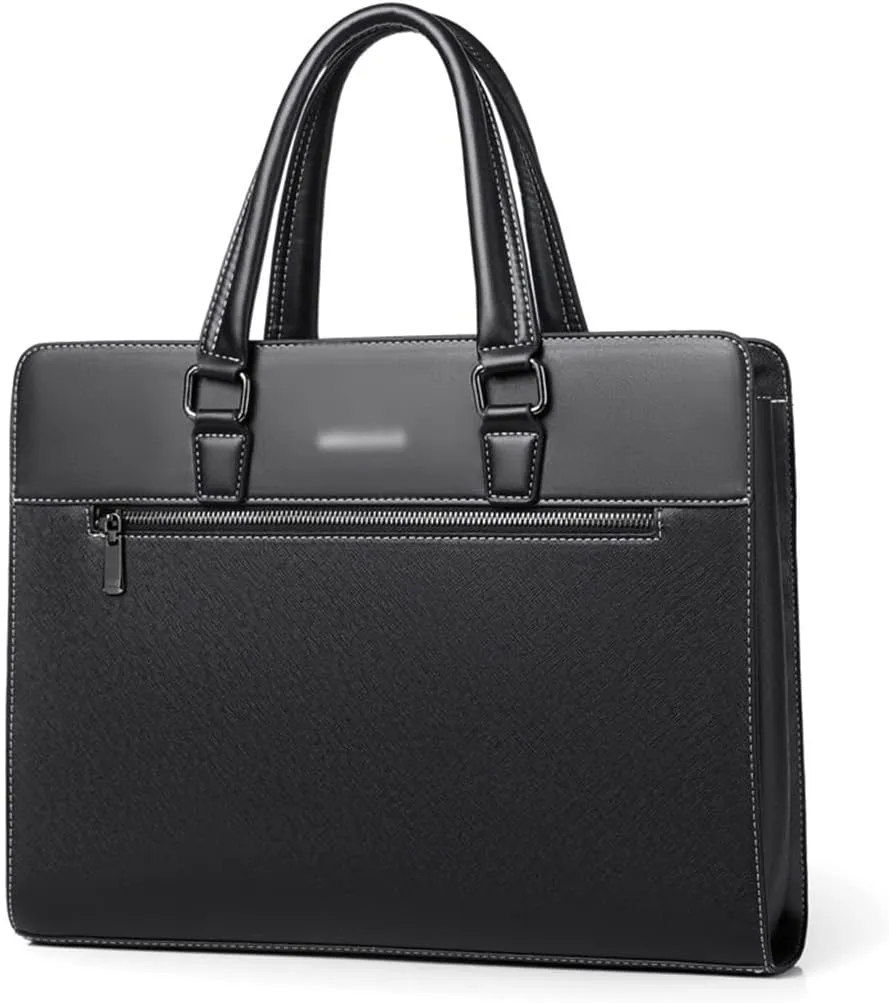 Men's PVC Business Leisure Briefcase Conference Computer Bag File Bag Texture Design Sense