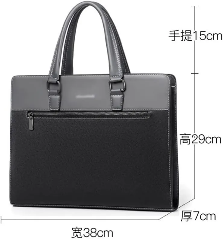 Men's PVC Business Leisure Briefcase Conference Computer Bag File Bag Texture Design Sense