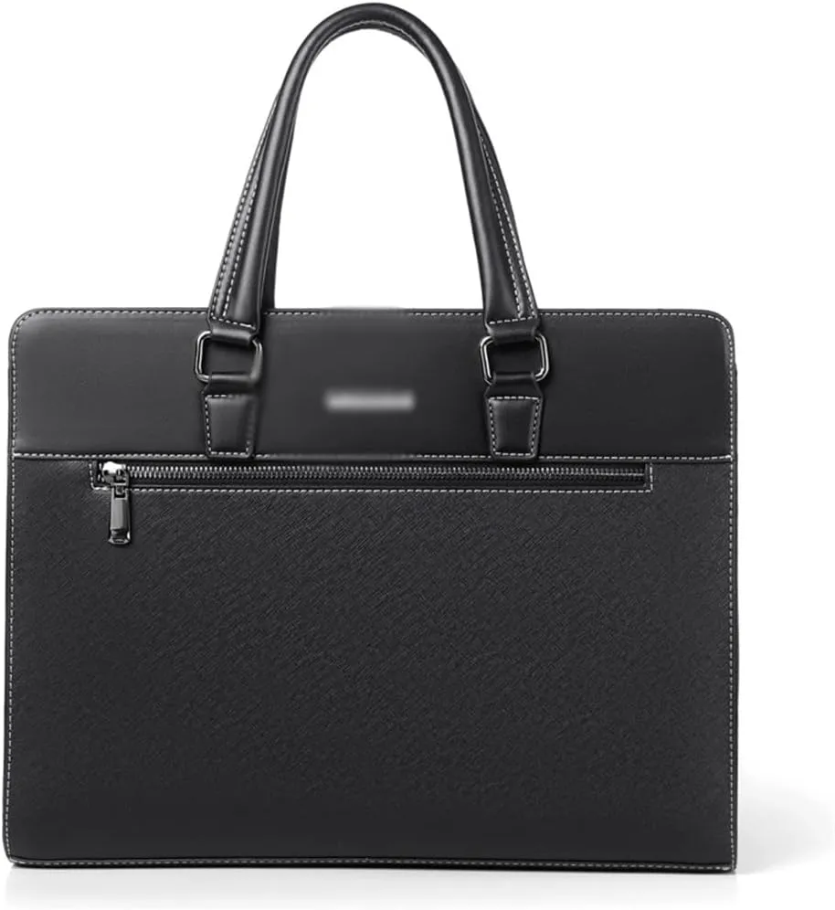 Men's PVC Business Leisure Briefcase Conference Computer Bag File Bag Texture Design Sense
