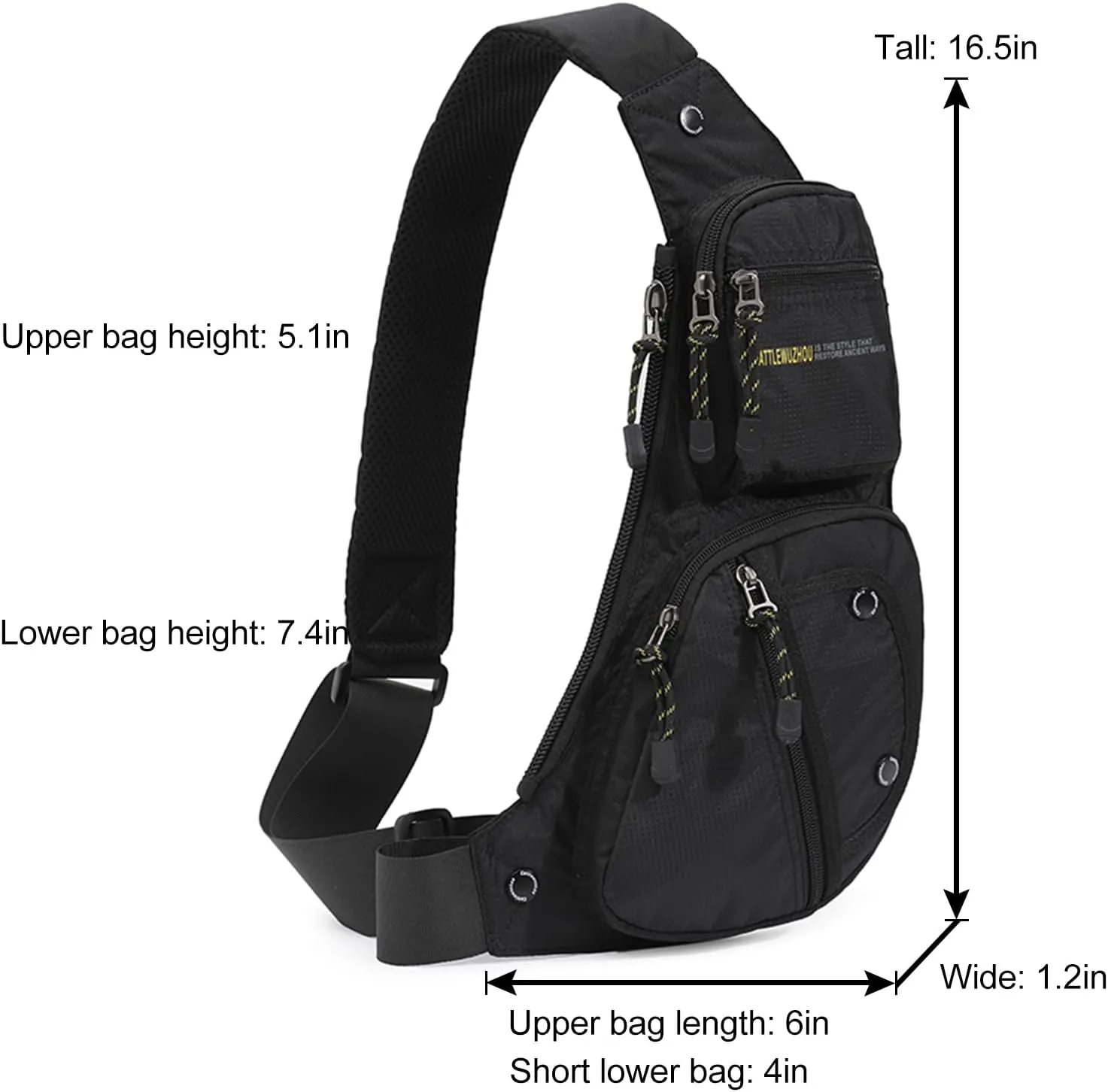 Mens Sling Bags Crossbody,Shoulder Bag for Men,Men Crossbody Bags for Hiking Traveling Outdoors Black