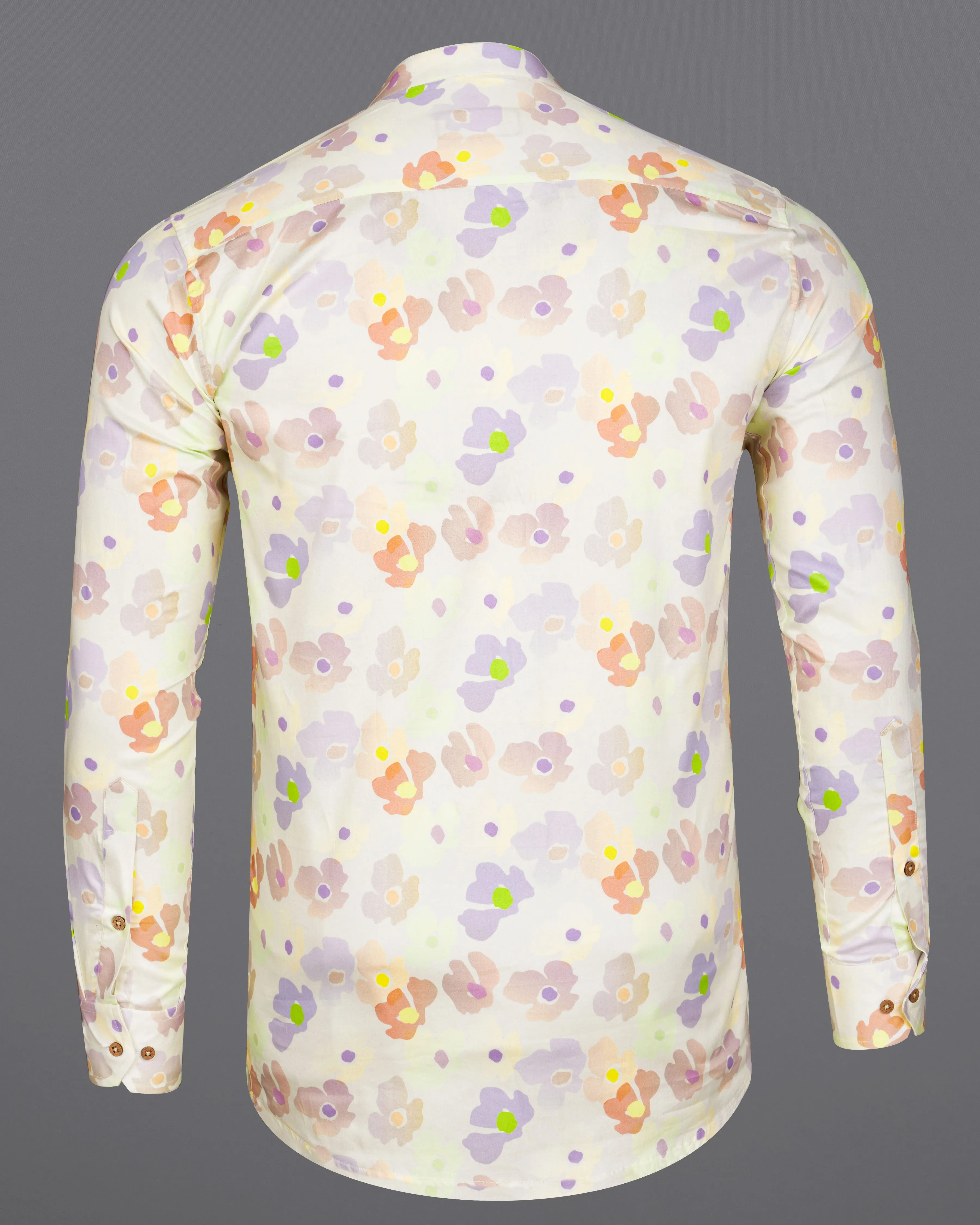 Mercury Cream Multicolour Floral Printed Super Soft Premium Cotton Kurta Shirt