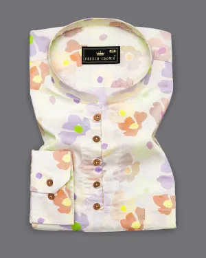 Mercury Cream Multicolour Floral Printed Super Soft Premium Cotton Kurta Shirt