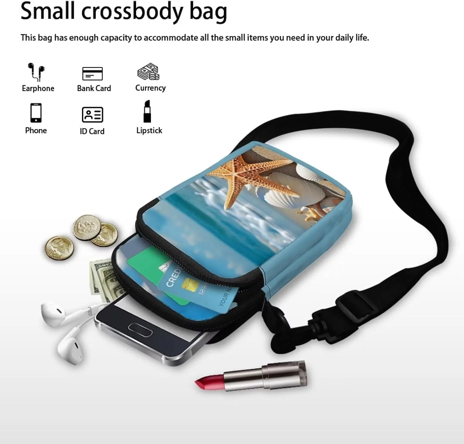 Messenger Bags for Women Portable Crossbody Purses with Double Pockets Cute Phone Purse
