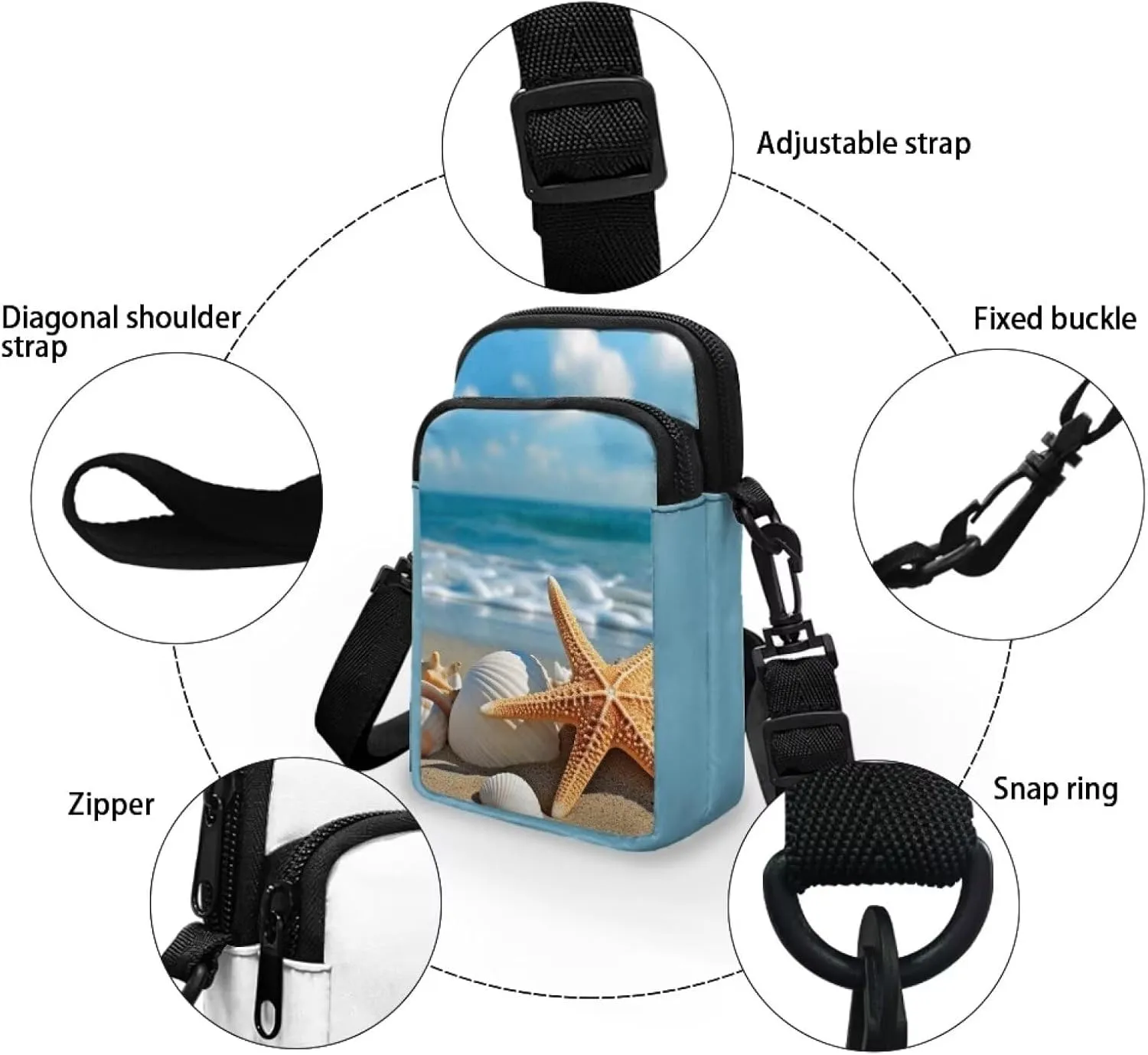 Messenger Bags for Women Portable Crossbody Purses with Double Pockets Cute Phone Purse