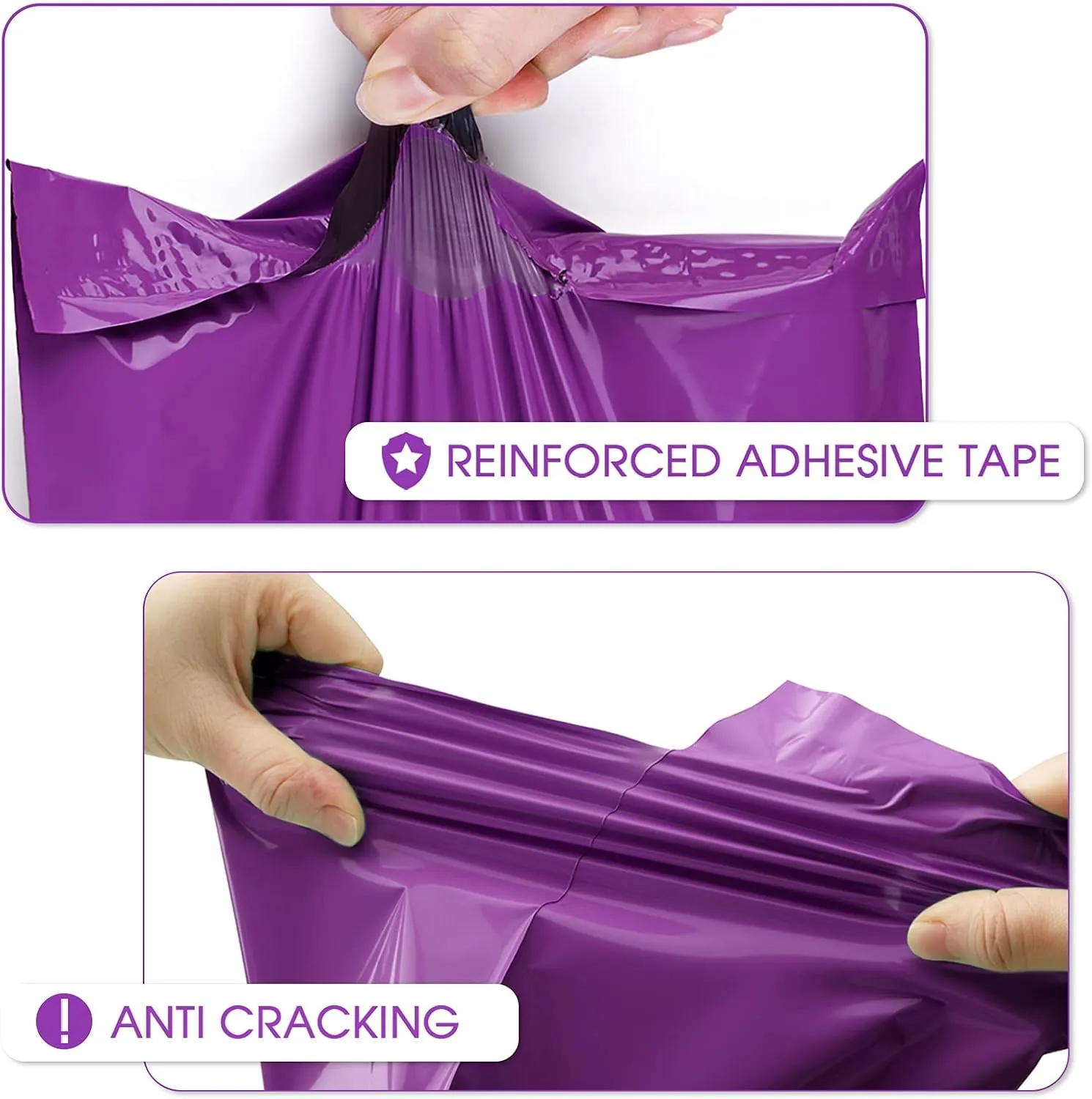 Metronic Poly Mailers 12x15.5 100 Pack, Medium Size Shipping Bags for Clothing, Strong Self-Seal Mailers Poly Bags Shipping Envelopes, Thick Mailing Bags Package Bags for Small Business, Purple