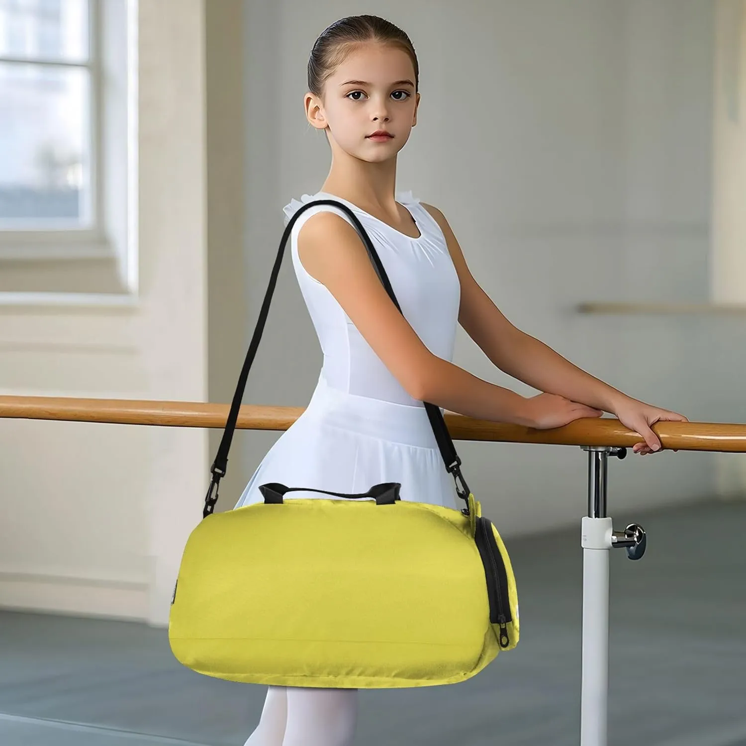 Mimosa Mustard Girls Duffle Bags for Travel Toddler Weekender Bags Boys Carry on Duffel Bag with Shoulder Strap