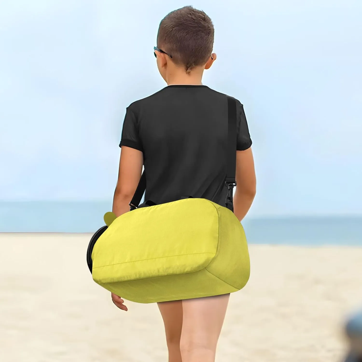 Mimosa Mustard Girls Duffle Bags for Travel Toddler Weekender Bags Boys Carry on Duffel Bag with Shoulder Strap