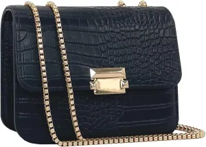 Mini Crocodile Pattern Shoulder Bags for Women with Chain Strap,Small Purses for Women with Flap Closure