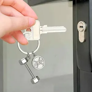 Mini Dumbbell & Kettlebell Keychain