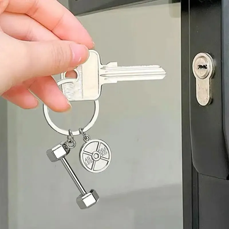Mini Dumbbell & Kettlebell Keychain