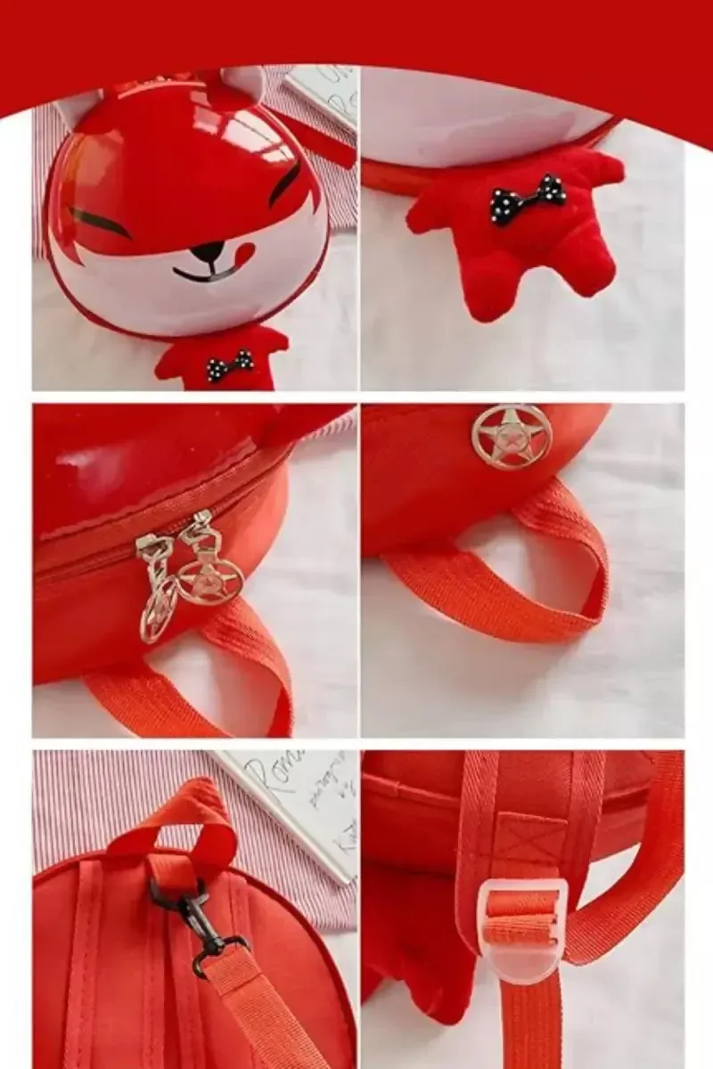 Mini Lightweight Kindergarten Cartoon Backpack For Kids - Red