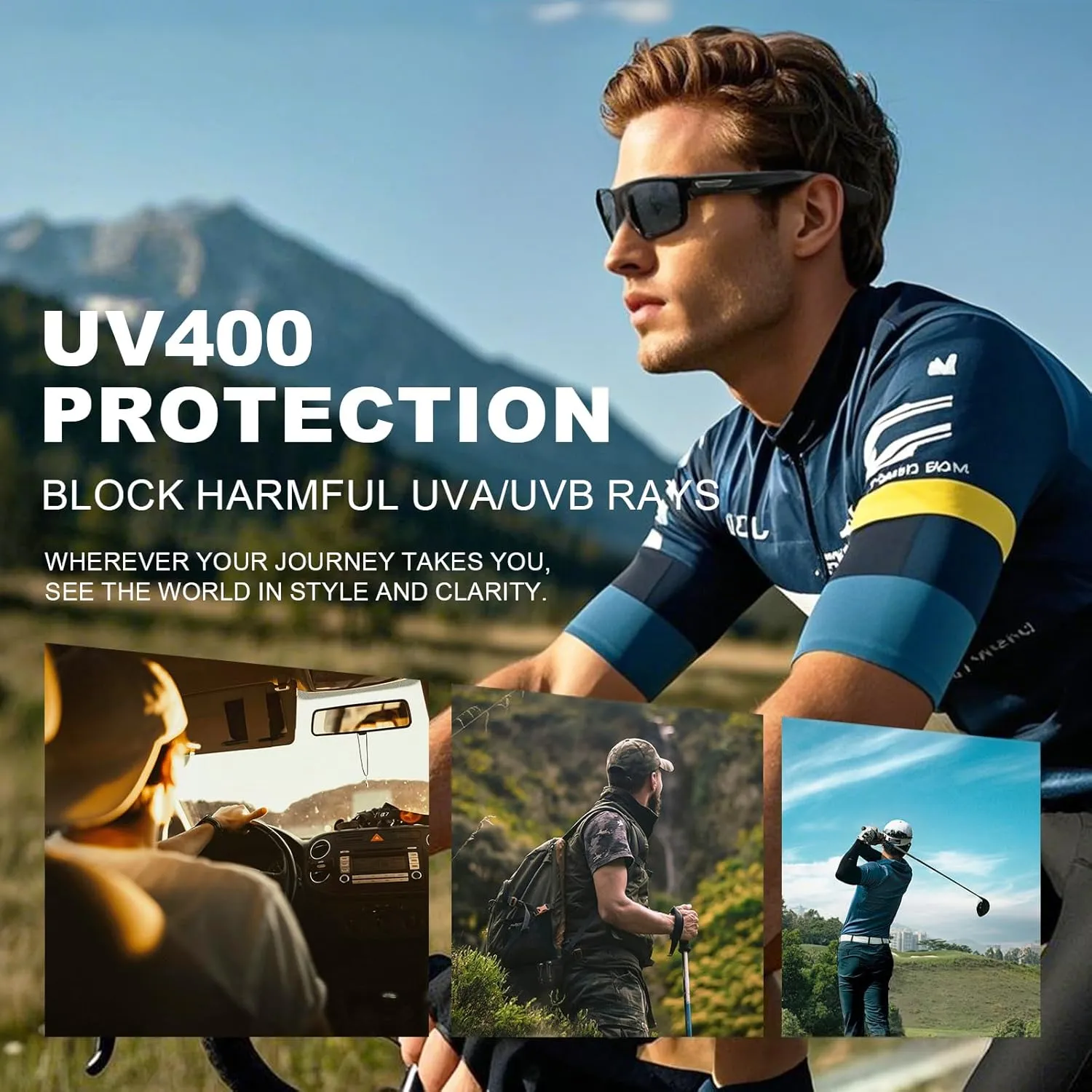 Missfive 2-Pack Mens Ultimate Bifocal Sunglasses with Readers Built In Sporty Upgraded Wrap Frame, UV400 Protection Driving & Reading Glasses for Outdoor  2.5