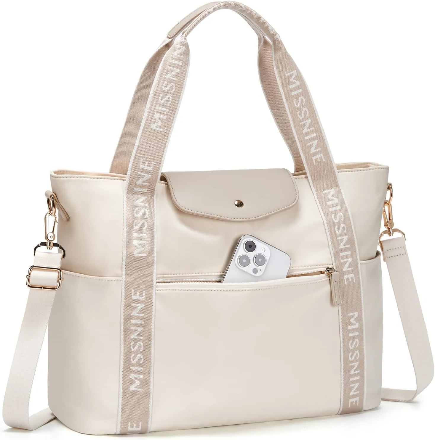 Missnine Tote Bag Lightweight Work Tote Bags for Women Large Capacity Teacher Bags Shoulder Bag for Travel, Office