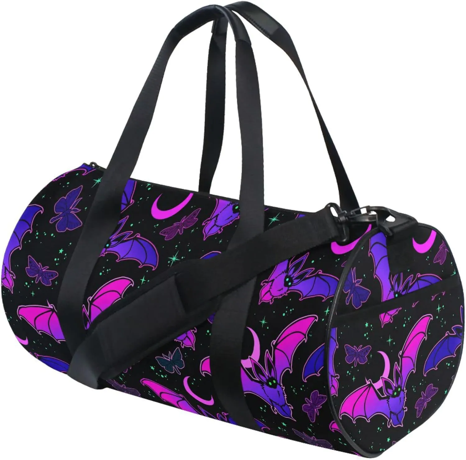 MNSRUU Duffel Bags Purple Bat Gothic Sports Gym Bag Travel Luggage Overnight Bags for Men Women Duffel Bags for Traveling