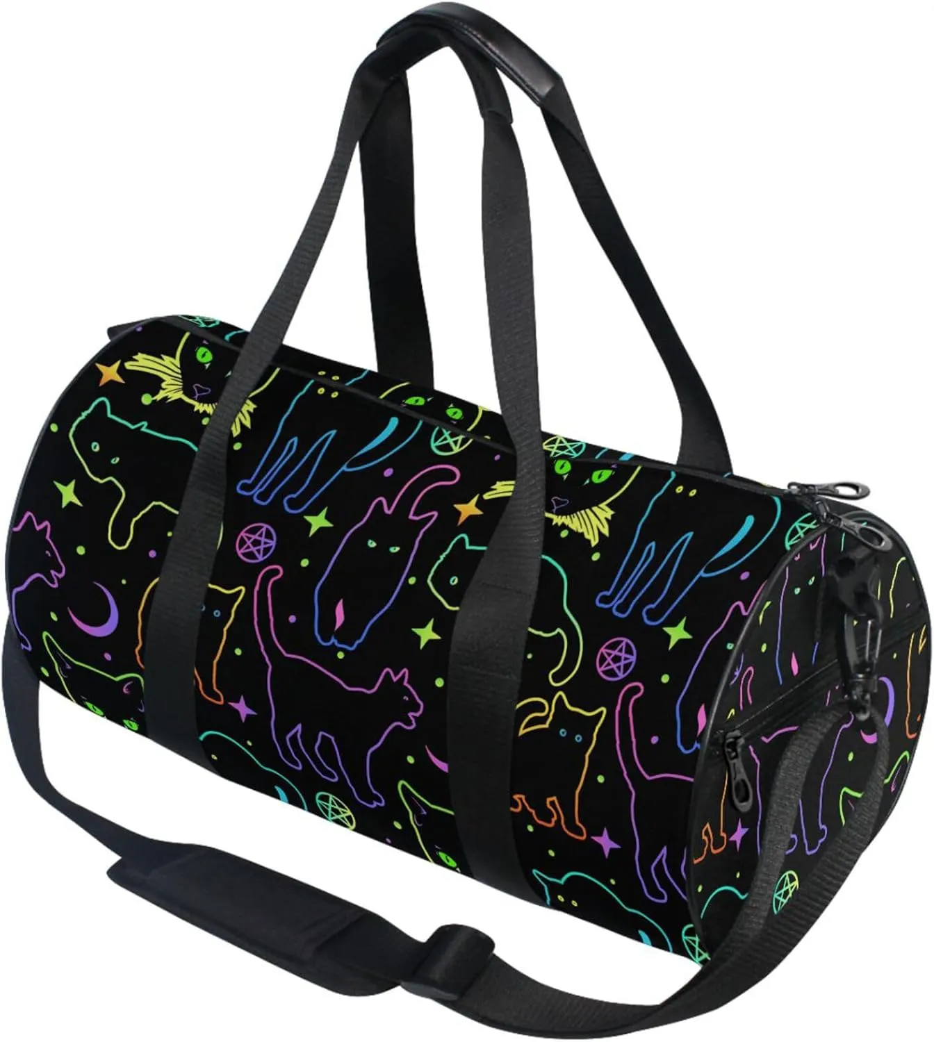 MNSRUU Duffel Bags Witchcraft Black Cats Sports Gym Bag Travel Luggage Overnight Bags for Men Women Duffel Bags for Traveling