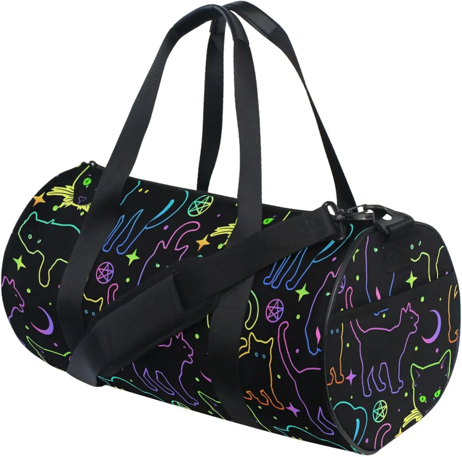 MNSRUU Duffel Bags Witchcraft Black Cats Sports Gym Bag Travel Luggage Overnight Bags for Men Women Duffel Bags for Traveling