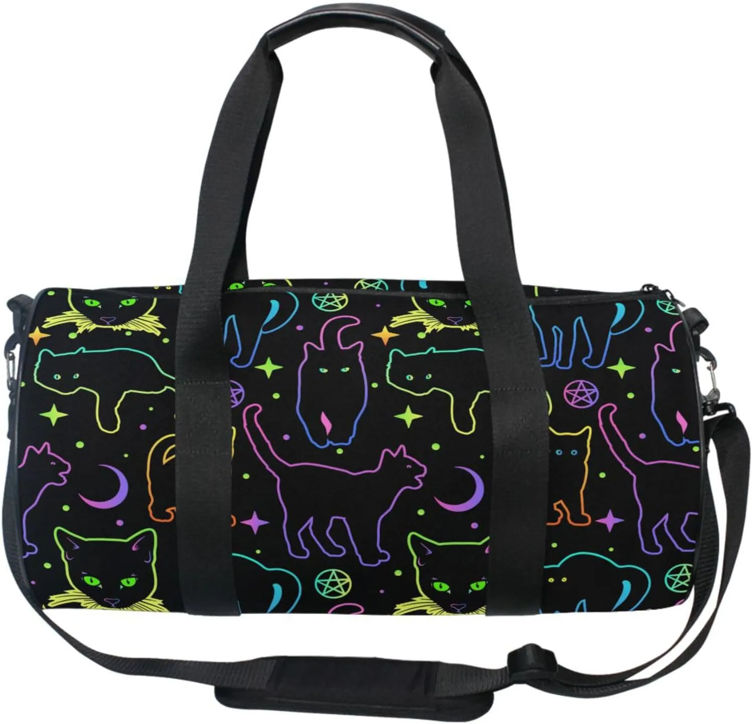 MNSRUU Duffel Bags Witchcraft Black Cats Sports Gym Bag Travel Luggage Overnight Bags for Men Women Duffel Bags for Traveling