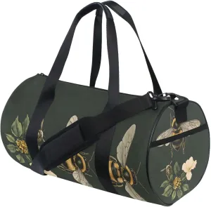 MNSRUU Sports Duffel Bags, Bees Flower Athletic Gym Bag Overnight Workout Travel Tote Luggage for Men Women Yoga