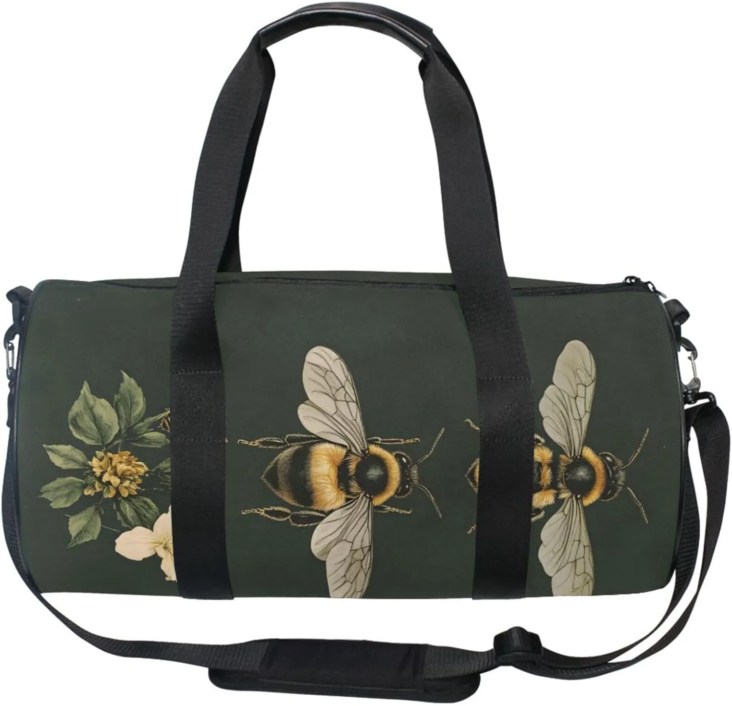 MNSRUU Sports Duffel Bags, Bees Flower Athletic Gym Bag Overnight Workout Travel Tote Luggage for Men Women Yoga