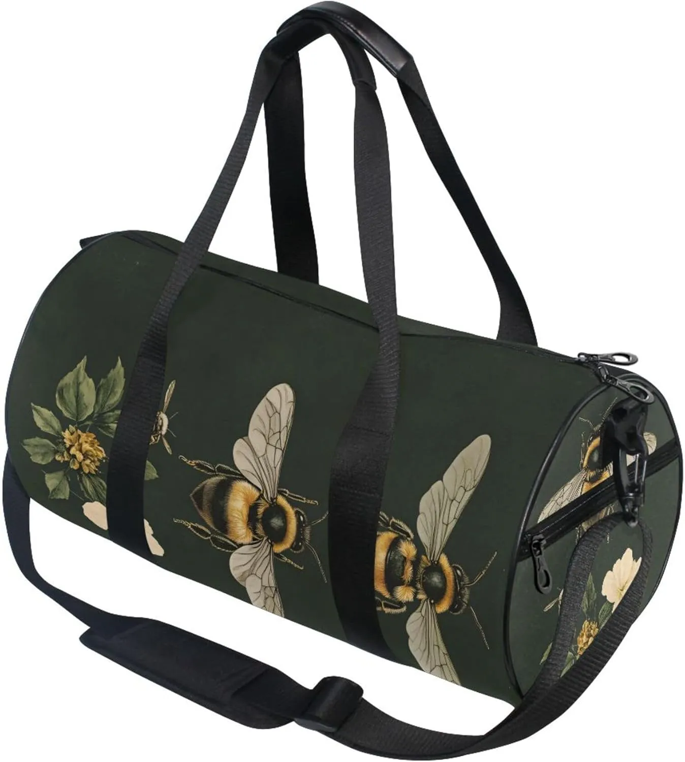 MNSRUU Sports Duffel Bags, Bees Flower Athletic Gym Bag Overnight Workout Travel Tote Luggage for Men Women Yoga