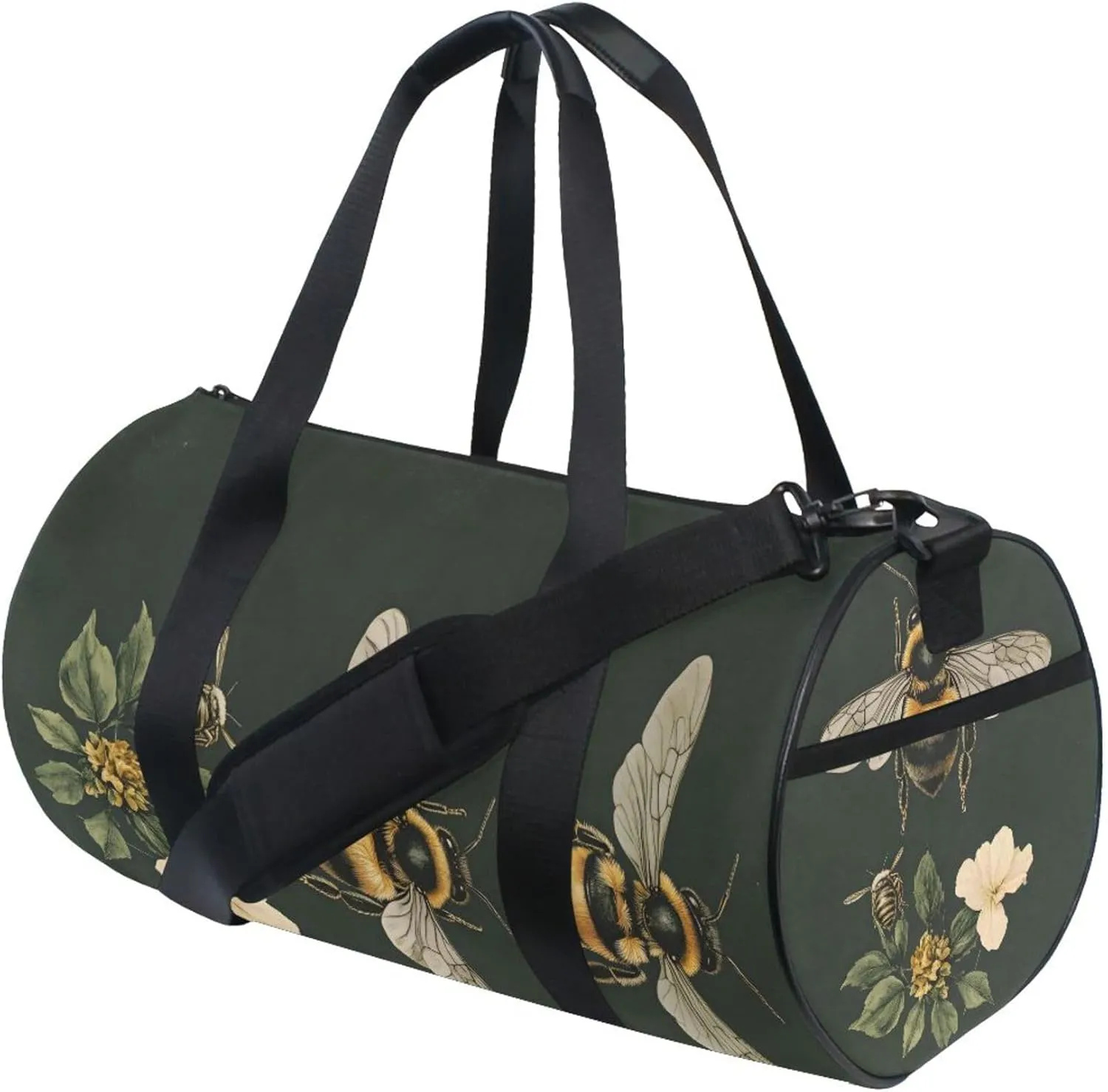 MNSRUU Sports Duffel Bags, Bees Flower Athletic Gym Bag Overnight Workout Travel Tote Luggage for Men Women Yoga