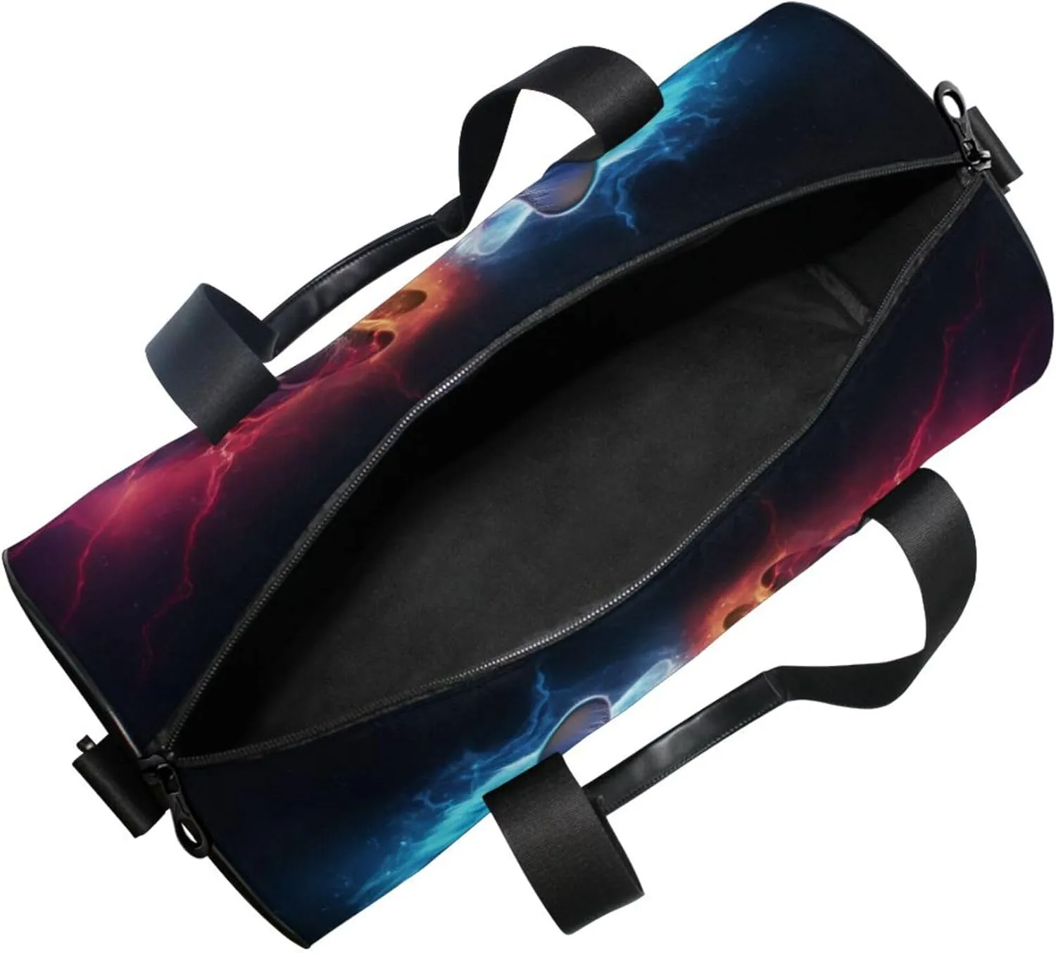 MNSRUU Sports Duffel Bags, Cat Lightning Athletic Gym Bag Overnight Workout Travel Tote Luggage for Men Women Yoga