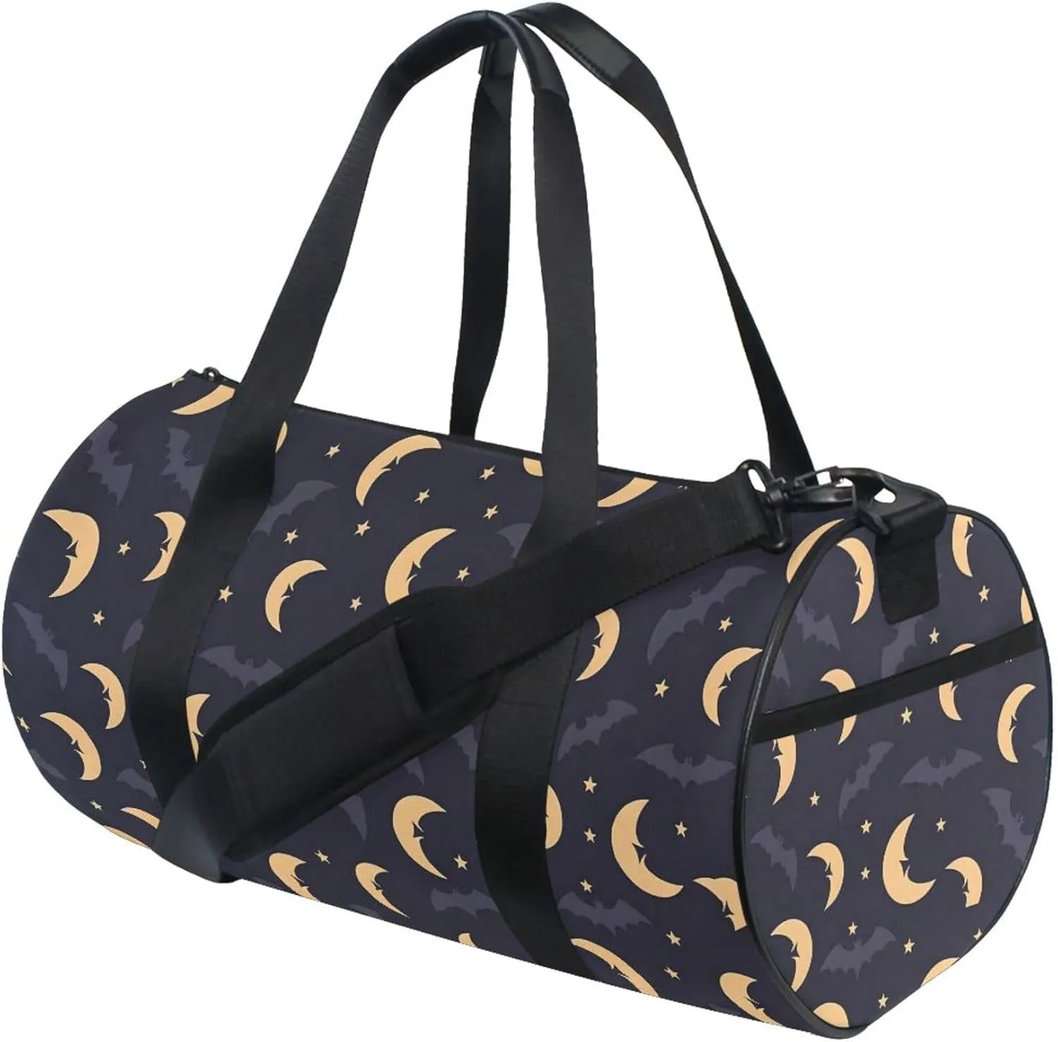 MNSRUU Sports Duffel Bags, Moon and Bats Athletic Gym Bag Overnight Workout Travel Tote Luggage for Men Women Yoga