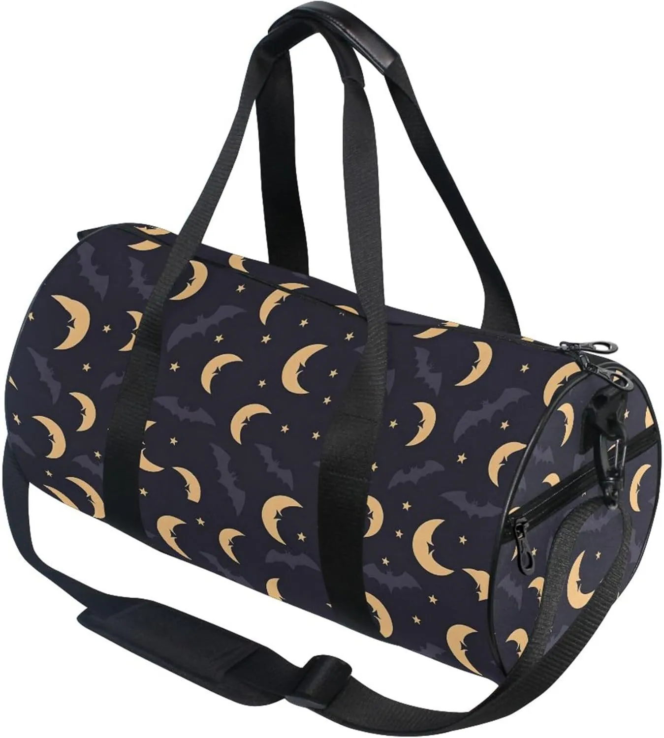 MNSRUU Sports Duffel Bags, Moon and Bats Athletic Gym Bag Overnight Workout Travel Tote Luggage for Men Women Yoga