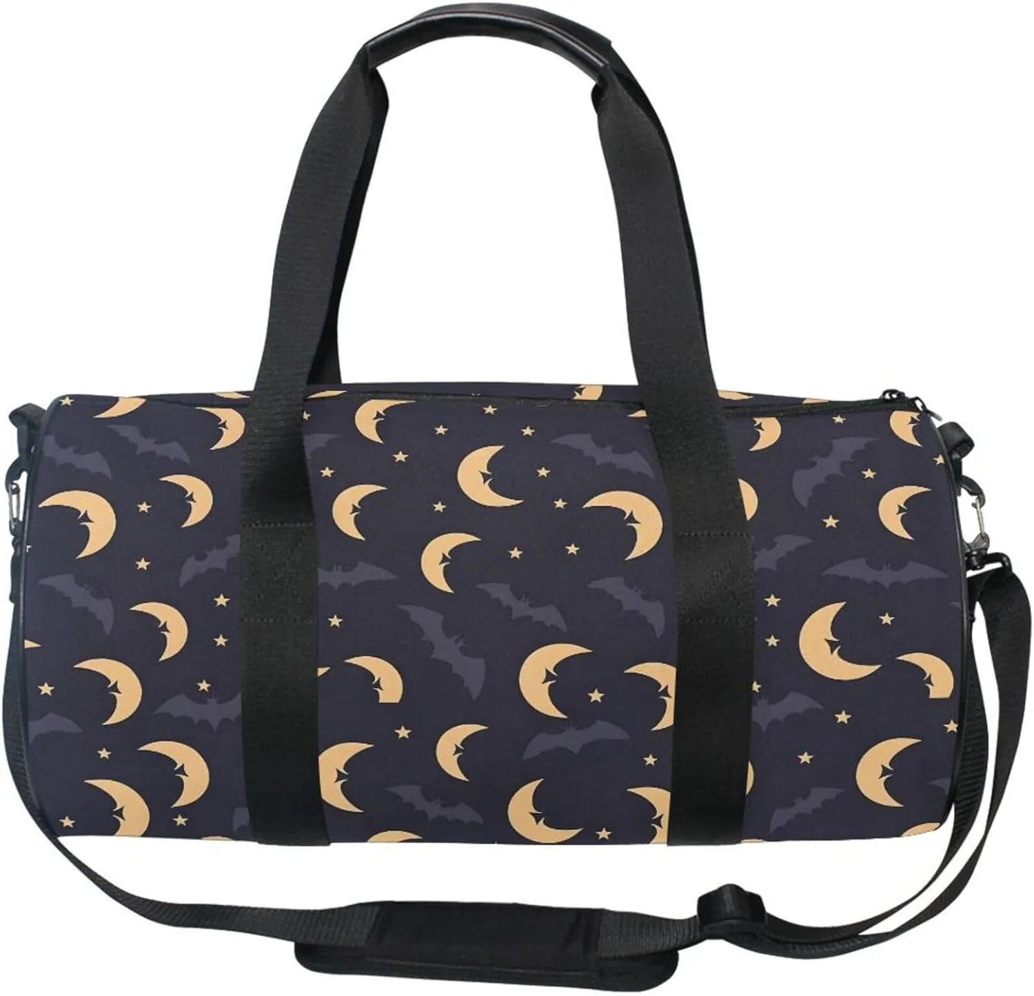 MNSRUU Sports Duffel Bags, Moon and Bats Athletic Gym Bag Overnight Workout Travel Tote Luggage for Men Women Yoga