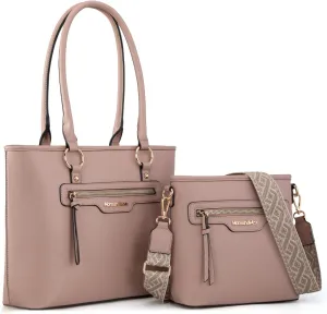 Montana West 2Pcs Handbags Sets for Women Large Tote Bags Cute Crossbody Purses