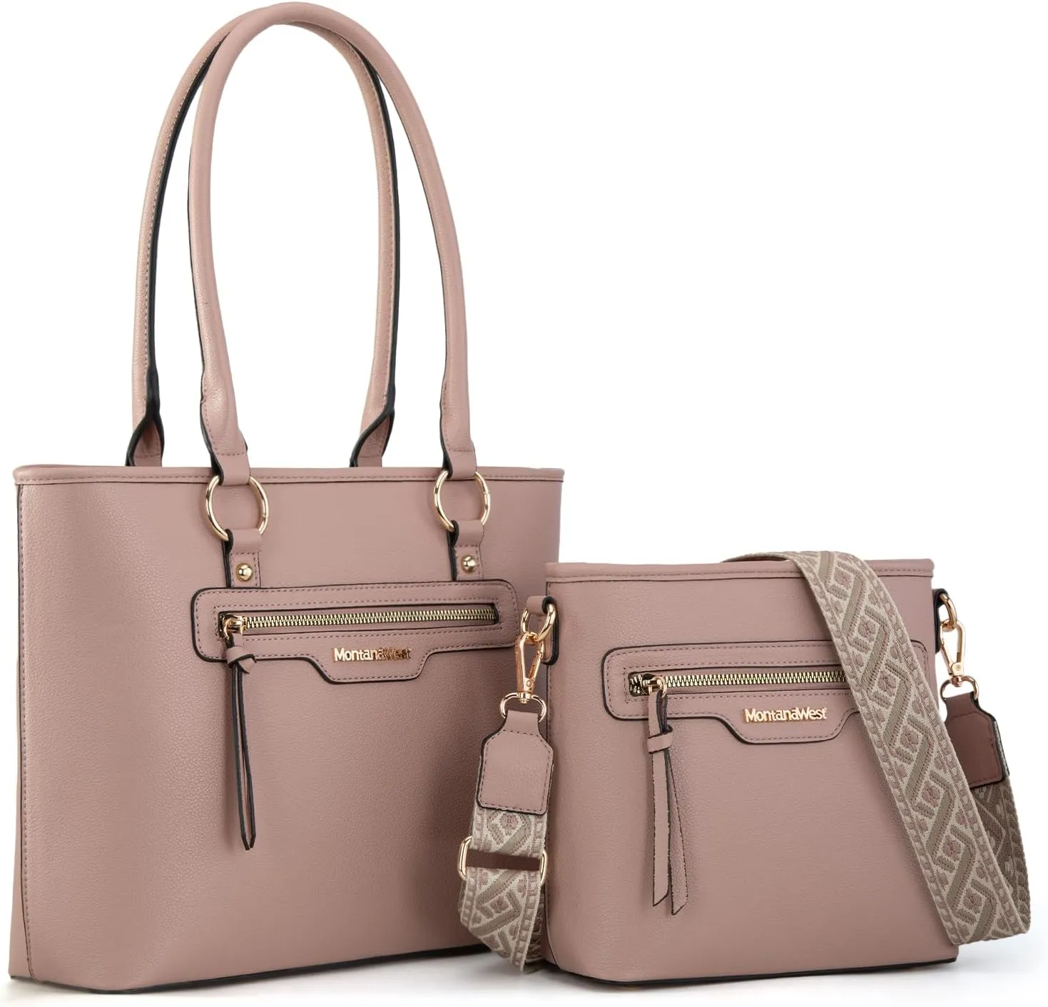 Montana West 2Pcs Handbags Sets for Women Large Tote Bags Cute Crossbody Purses