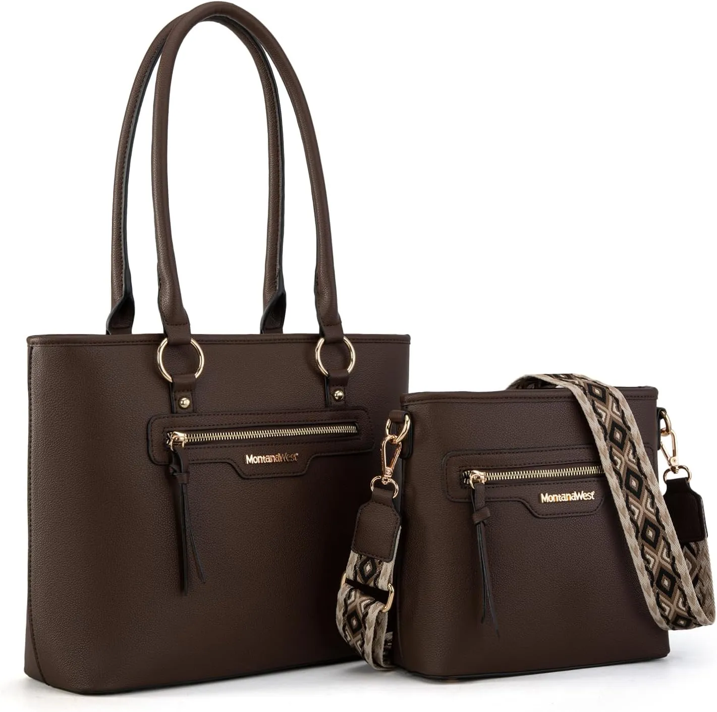 Montana West 2Pcs Handbags Sets for Women Large Tote Bags Cute Crossbody Purses