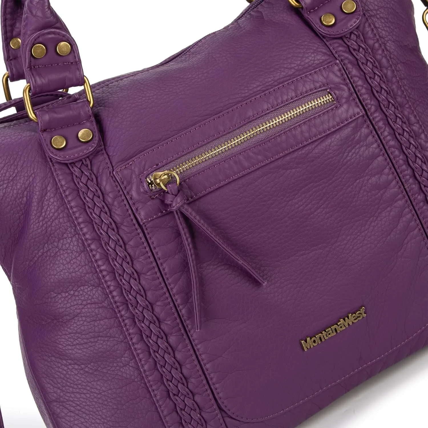 Montana West Washed Leather Hobo Bags for Women Roomy Handbags with Crossbody Strap
