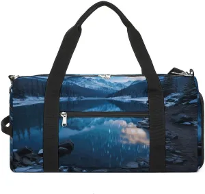 Moraine Lake in A Starry Winter Night Sports Gym Bag Carry on Holdalls for Men Small Duffel Bags for Women with Shoe Compartment