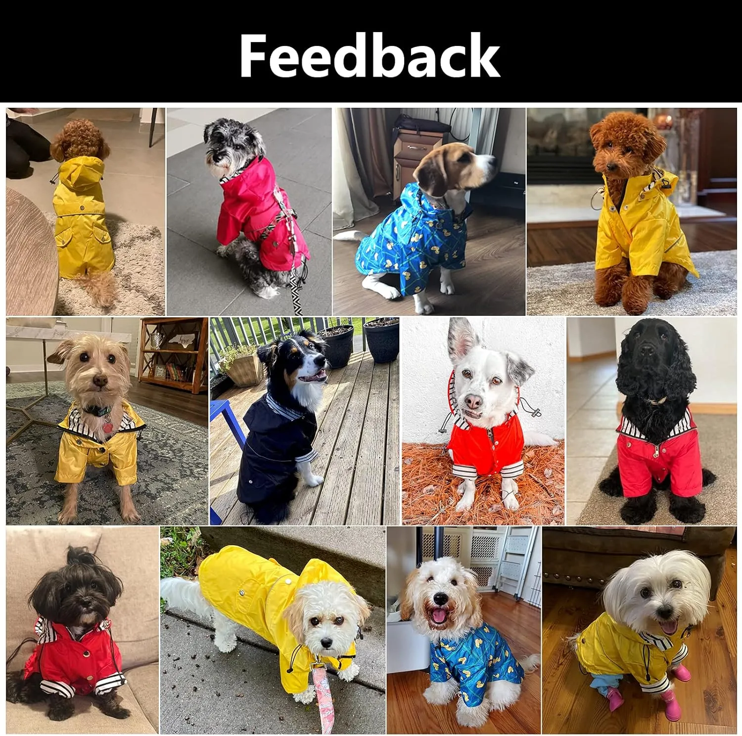 Morezi Dog Zip Up Raincoat with Reflective Buttons, Rain/Water Resistant, Adjustable Drawstring, Removable Hood, Raincoats with Legs 8lbs to 80lbs Available - Grid Blue - S